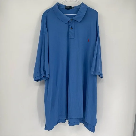 Polo Ralph Lauren Polo Shirt Mens Size 4XLT Blue Red Pony Classic Short Sleeves - Picture 9 of 9